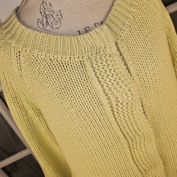 NWT J Jill Womens‎ Yellow Knit Cardigan Sweater Medium - Picture 3 of 5
